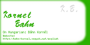 kornel bahn business card