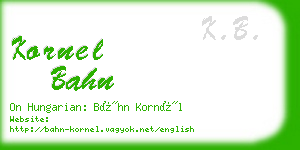 kornel bahn business card